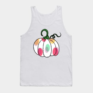 Cute Halloween Polka Dot Pumpkin Pink Yellow Tank Top